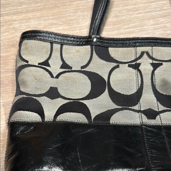 Coach Black and Gray Signature Tote Bag - Picture 4 of 8
